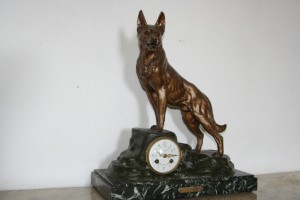 French Clock with Wolf