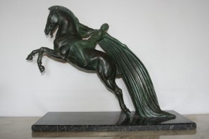Woman on a horse statue